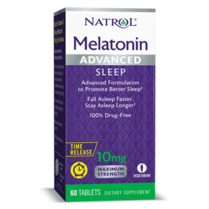 Natrol Melatonin Advanced Maximum Strength  Sleep Support, 10 mg, Time Release Tablets, 60ct