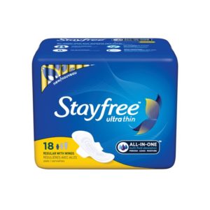 Stayfree Ultra Thin Regular Pads With Wings, Unscented, Regular, 18 Ct