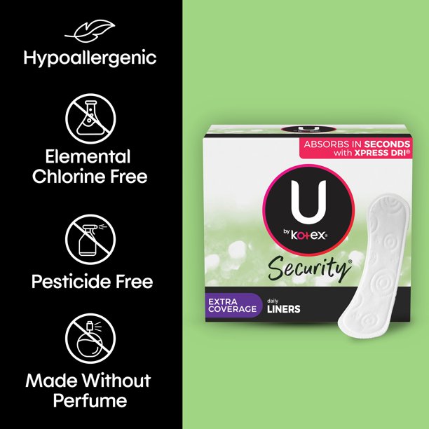 U by Kotex Security Lightdays Unscented Panty Liners Light Absorbency Extra Coverage Length, 80ct (Packaging may vary) - Image 5