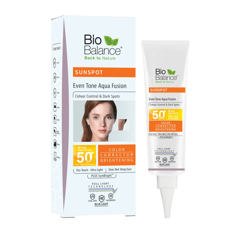Bio Balance Water-Resistant & Very High Protection SUNSPOT EVEN TONE AQUA FUSION 50+SPF Colour Control & Dark Spots