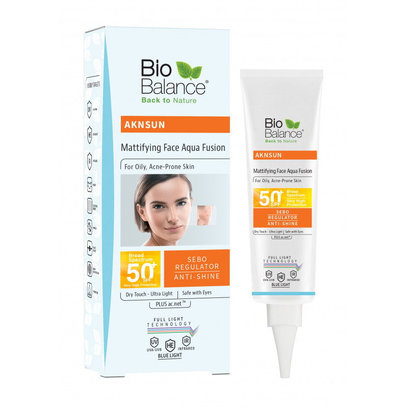 Bio Balance AKNSUN MATTIFYING FACE AQUA FUSION 50+SPF For Oily & Acne Prone Skin