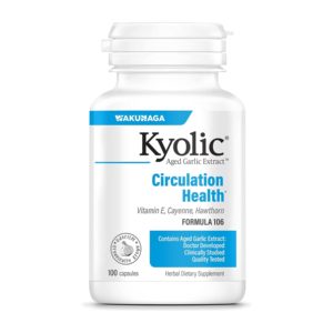 Kyolic Aged Garlic Extract Formula 106, Circulation Health, 100 Capsules (Packaging May Vary)
