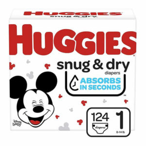 Huggies Diapers, Size 1, Snug & Dry, 124ct (Packaging & Count may vary)