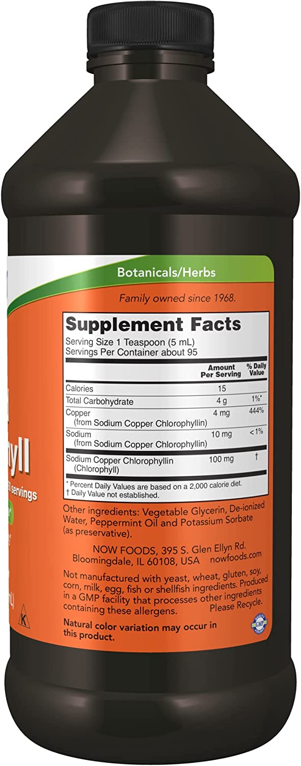 NOW Supplements, Liquid Chlorophyll, Super Concentrated, Internal Deodorizer*, Mint Flavor, 16-Ounce - Image 5