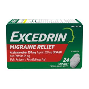 Excedrin Migraine Medicine Caplets for Migraine Headache Relief, 24 Count (Packagaing may Vary)