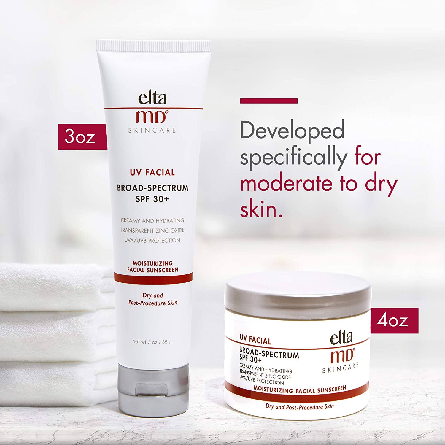 EltaMD UV Facial SPF 30+ Sunscreen Moisturizer Face Lotion, Broad Spectrum Moisturizing Sunscreen with Hyaluronic Acid, Non-Greasy, Mineral-Based Face Sunscreen with Zinc Oxide, 3.0 oz Tube - Image 6