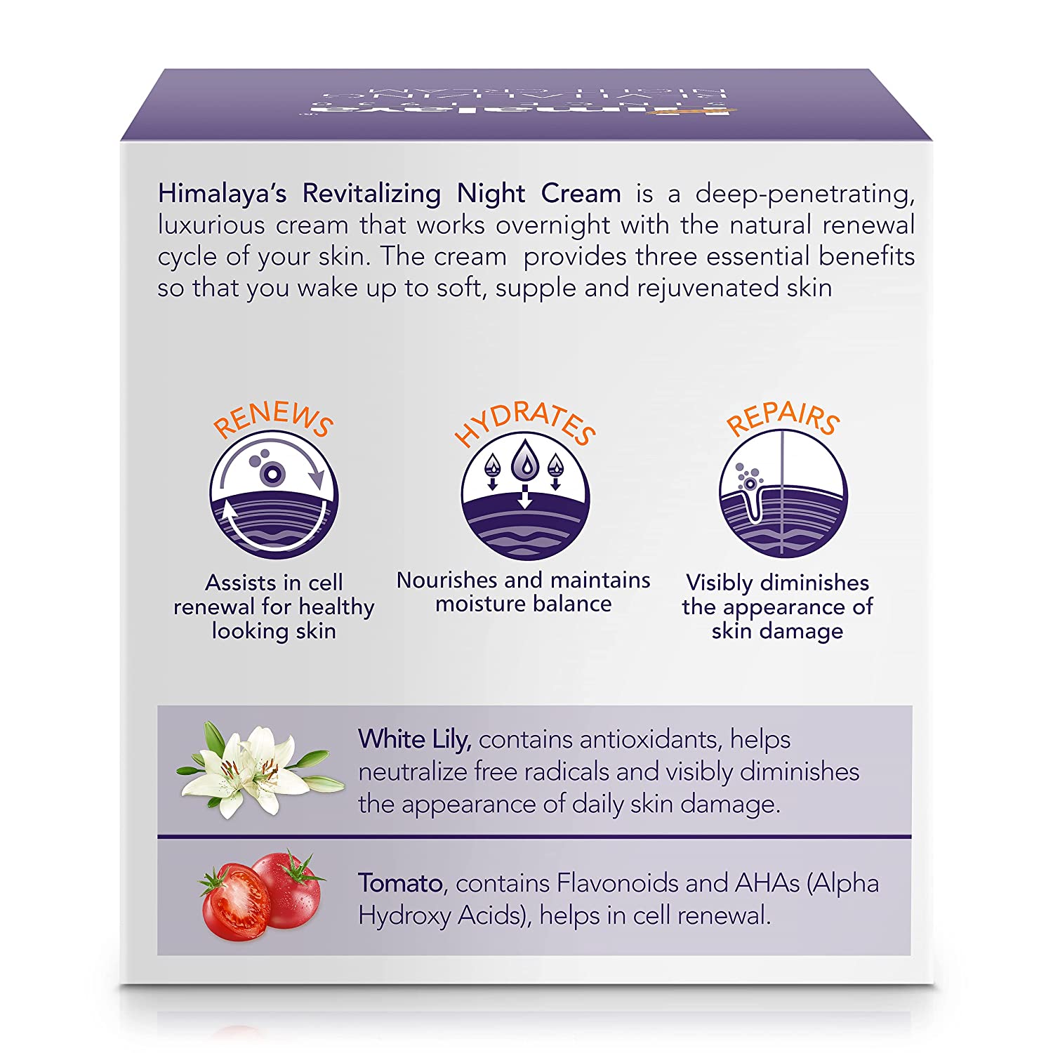 Himalaya Revitalizing Night Cream for Damaged & Aging Skin, Daily Deep Moisturizing Overnight Repair Treatment, For All Skin Types, 1.69 oz - Image 3