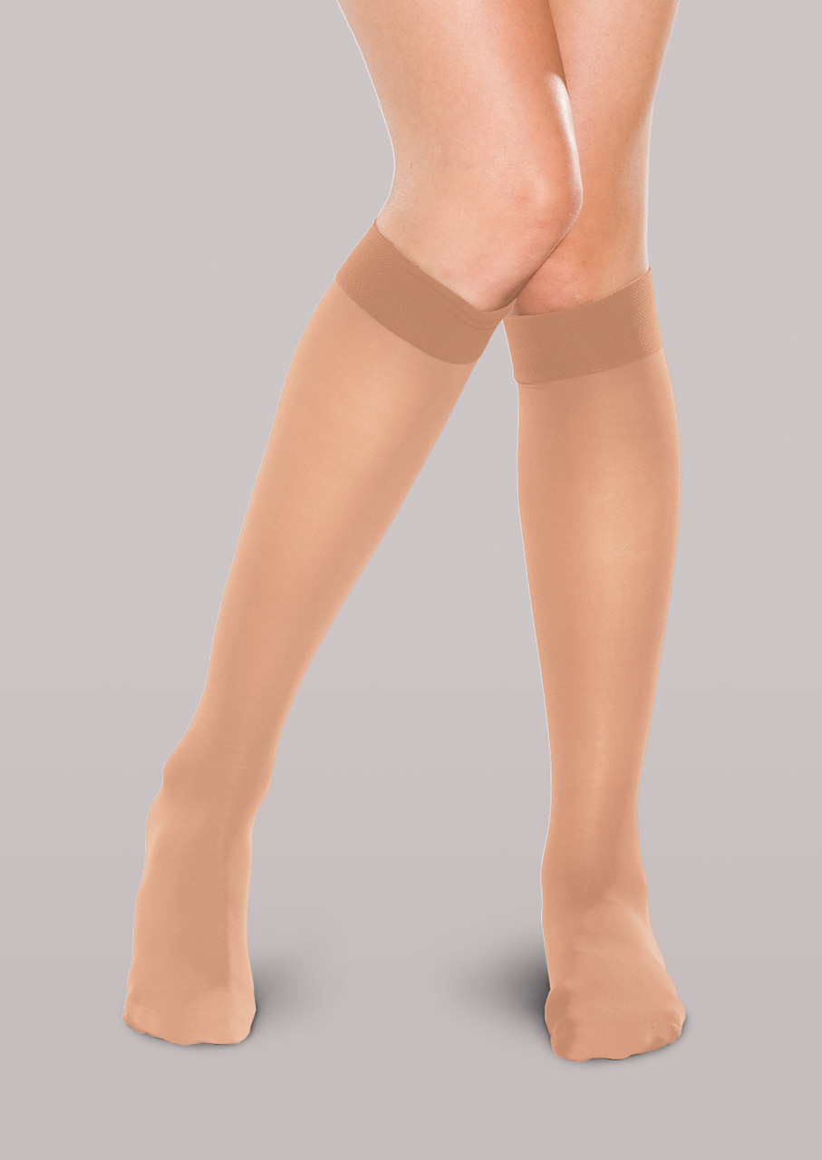 Therafirm Women’s Mild Support Sheer Knee High Stockings 15-20mmHg, Bronze, LARGE (68242)