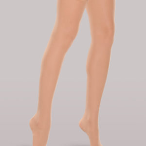 Therafirm Women's Mild Support Lace-Top Sheer Thigh High Stockings, Sand, LARGE (68452)