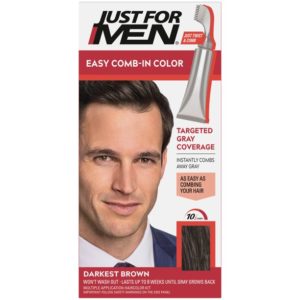 Just For Men Easy Comb-in Gray Hair Color with Applicator, Darkest Brown, A-50