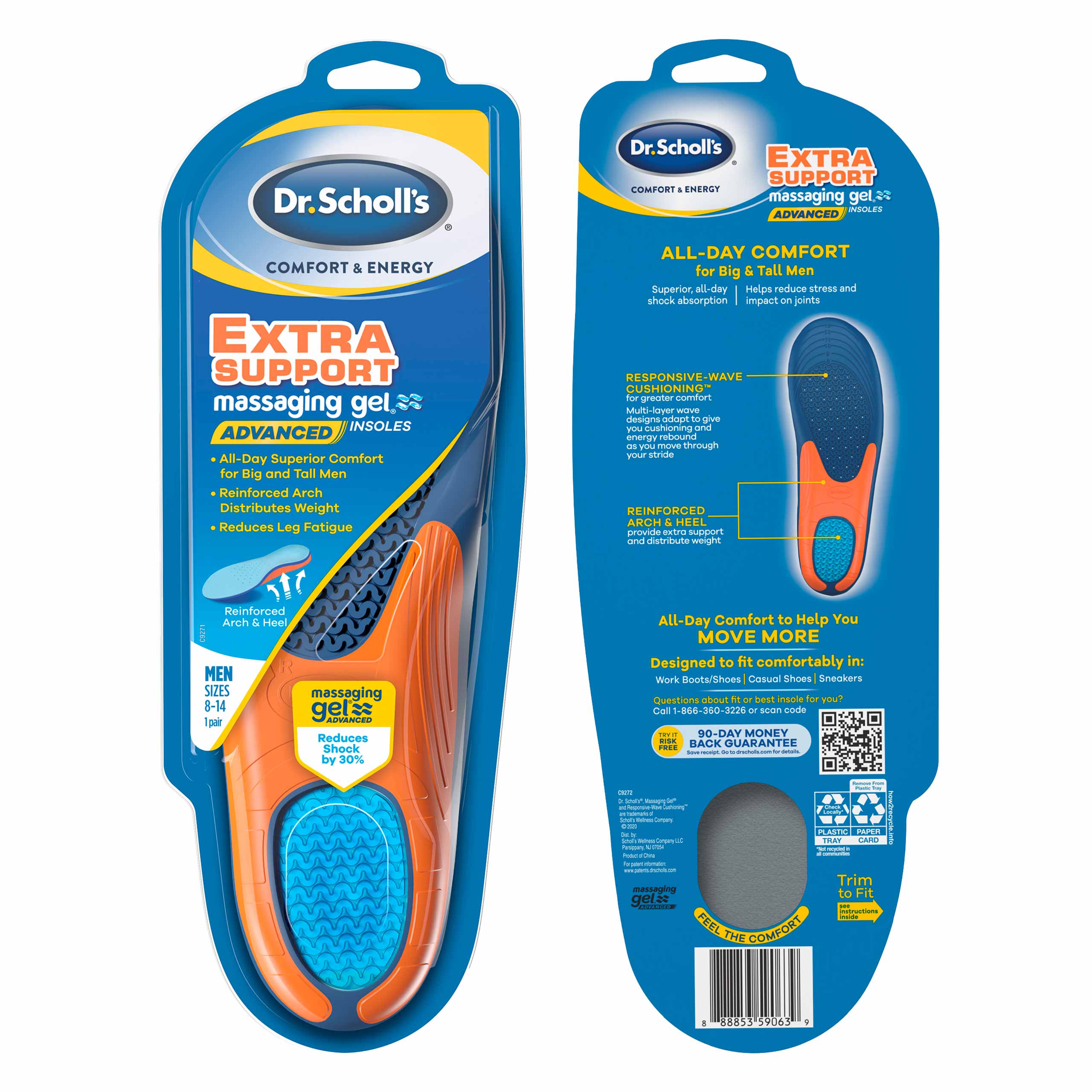Dr.Scholl's Extra Support Insoles, Massaging Gels