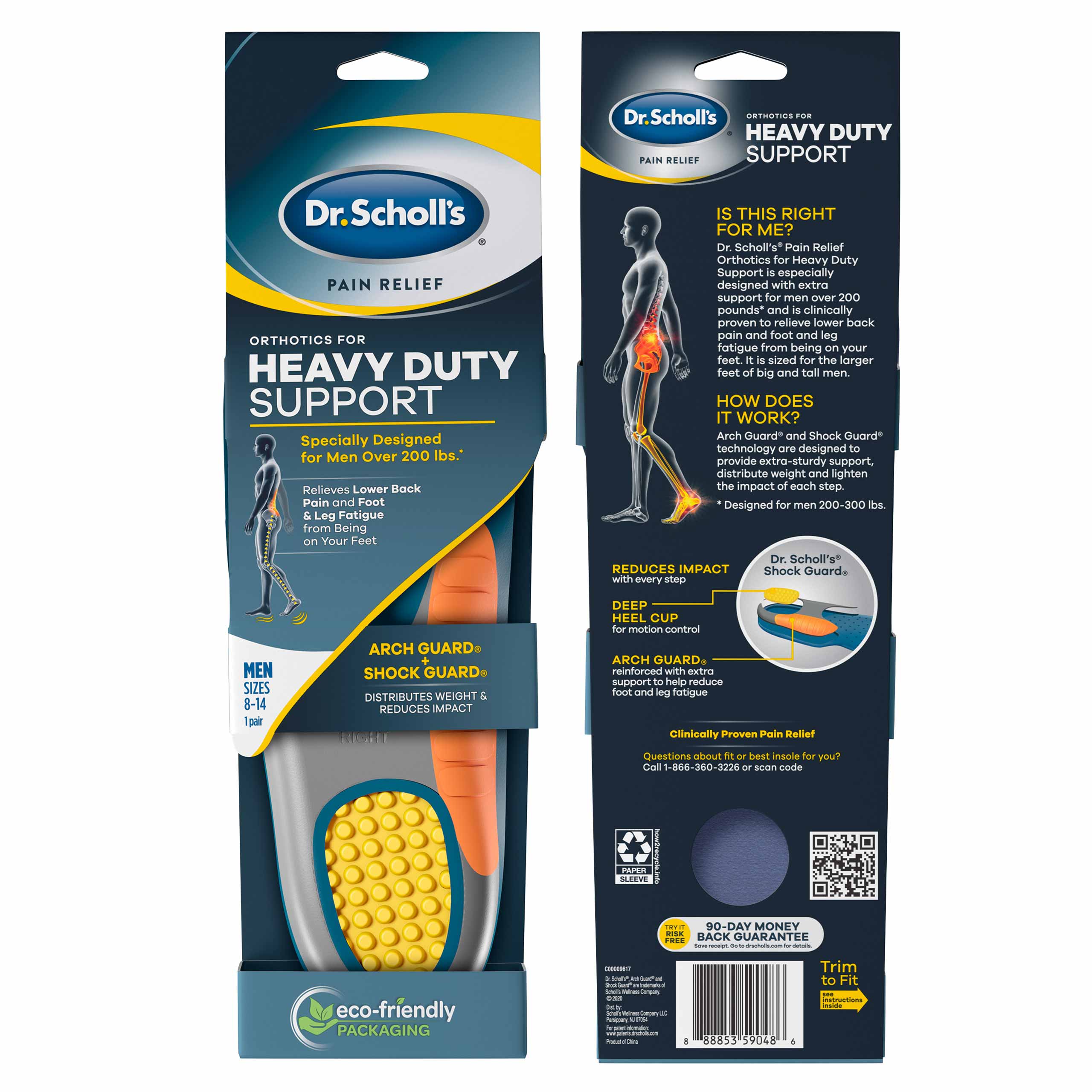 Dr.Scholl's Orthotics For Heavy Duty Support, Men 8-14