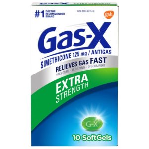 Gas-X Extra Strength Simethicone Softgels Medicine for Fast Gas Relief, 10 Count - SOLD BY CARDS