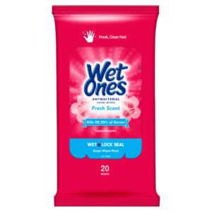 Wet Ones Fresh Scent Antibacterial Hand Wipes, 20 count