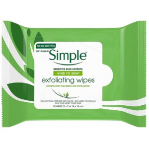 Simple Exfoliating Facial Wipes 25 ct