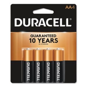 Duracell Alkaline Batteries with Duralock Technology, AA, 4/Pack