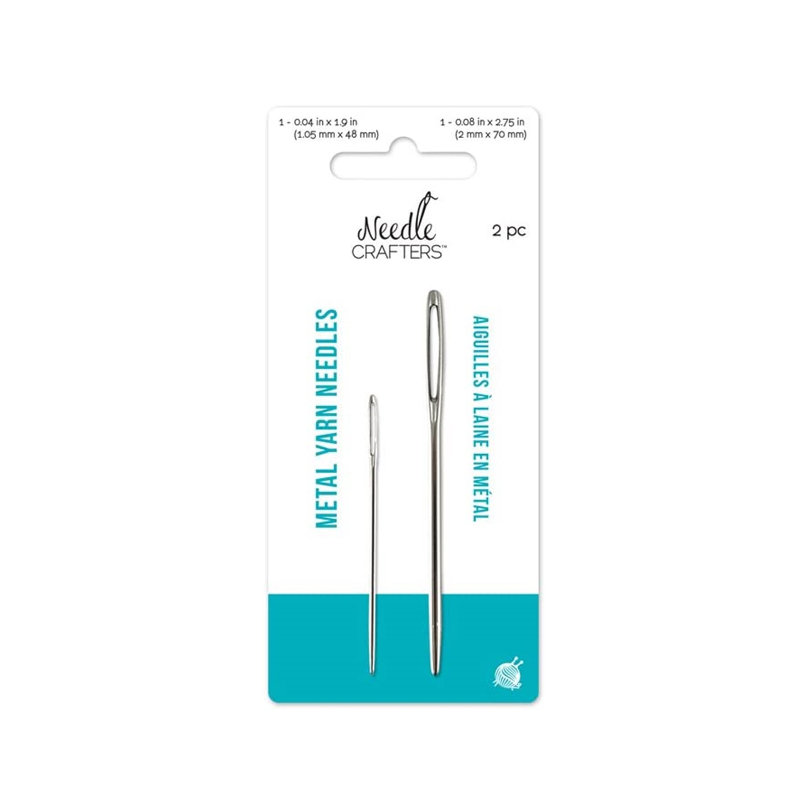 Needlecrafters NC674 Yarn Finishing Needles X2 Metal