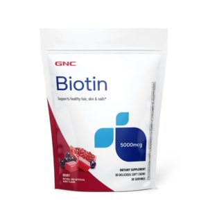 GNC Biotin Soft Chews 5000mcg, 30 Servings
