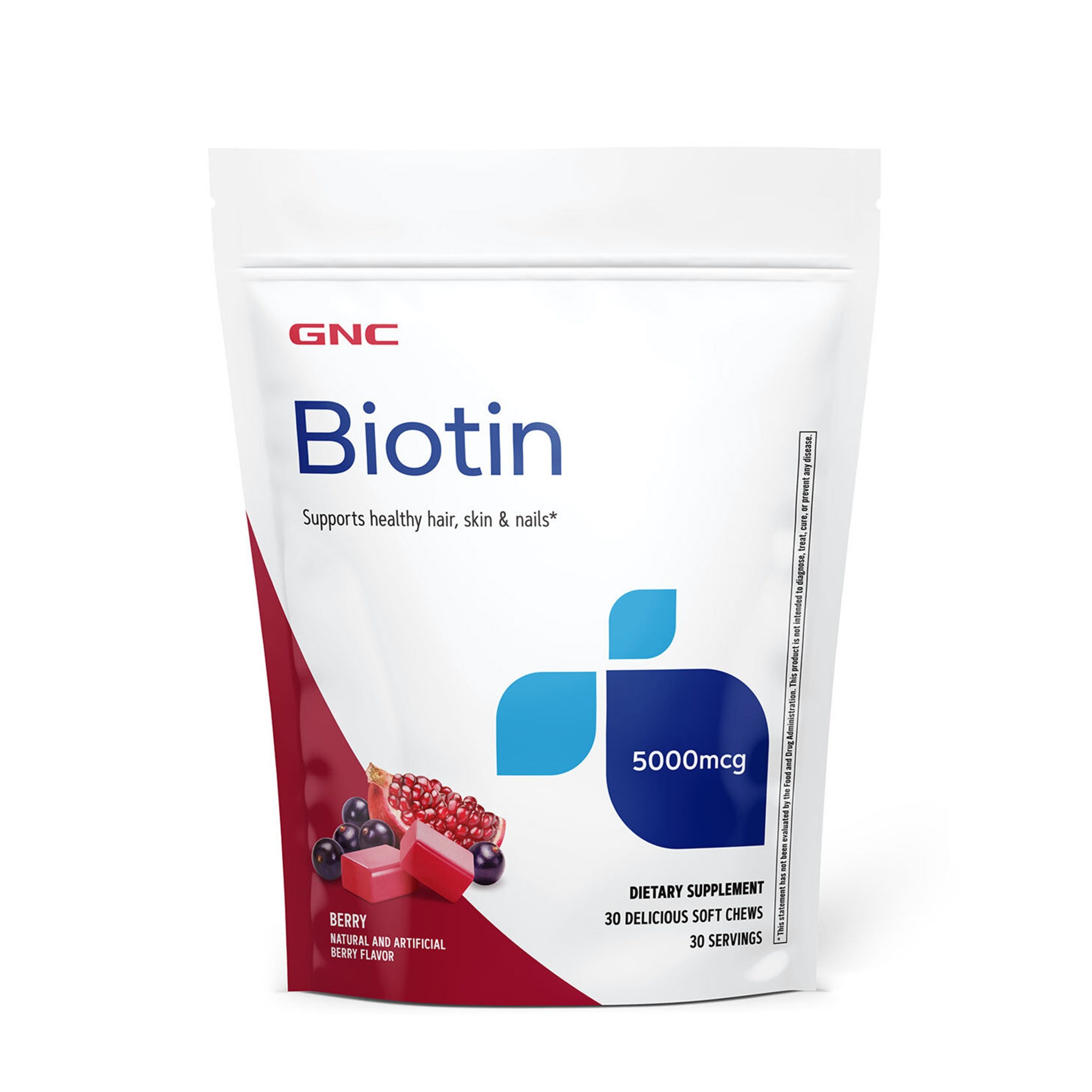 GNC Biotin Soft Chews 5000mcg, 30 Servings