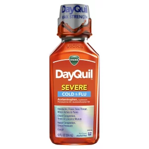 Vicks Dayquil Severe Cough Cold and Flu Relief Liquid, 12 fl oz