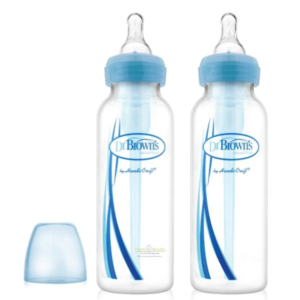 Dr Brown's Narrow-Neck Option Blue Baby Bottle-8oz (Pack of 2) SB82405-ESX