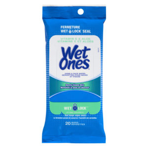 WET ONES Vitamin E & Aloe Hand and Face Wipes, 20 Count