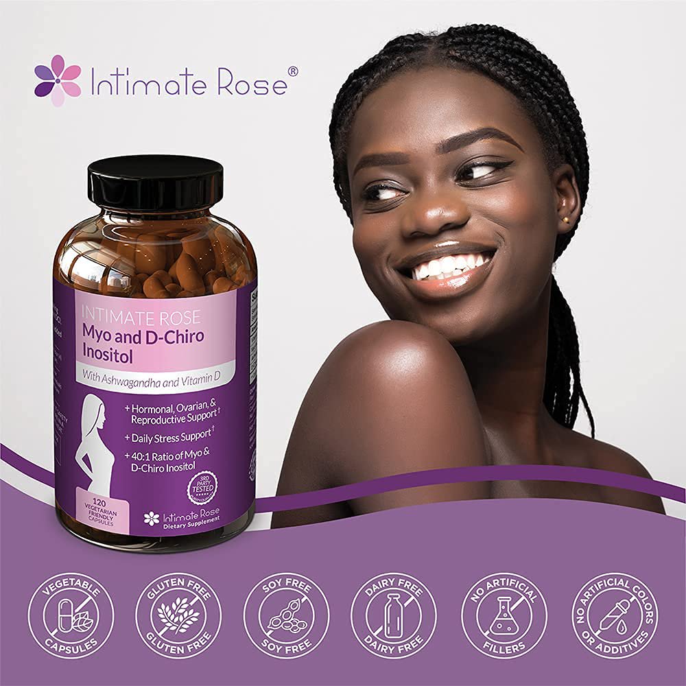 Intimate Rose Myo and D Chiro Inositol Supplement Vitamin D3 and Ashwagandha 120 Capsules - Image 6