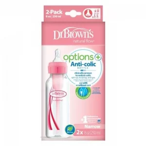 Alternative view of Dr Browns Natural Flow Options 2pk 8oz Narrow Bottles - Pink