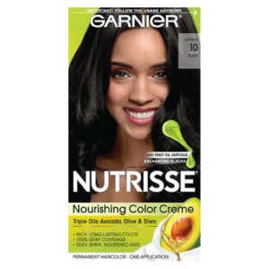 Garnier Nutrisse Nourishing Hair Color Creme, 10 Black (Licorice)