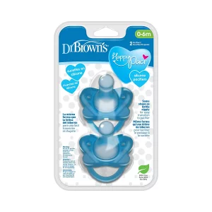 Dr. Brown’s HappyPaci Silicone Newborn Pacifier for Breastfeeding Baby - Blue - 2pk - 0-6m