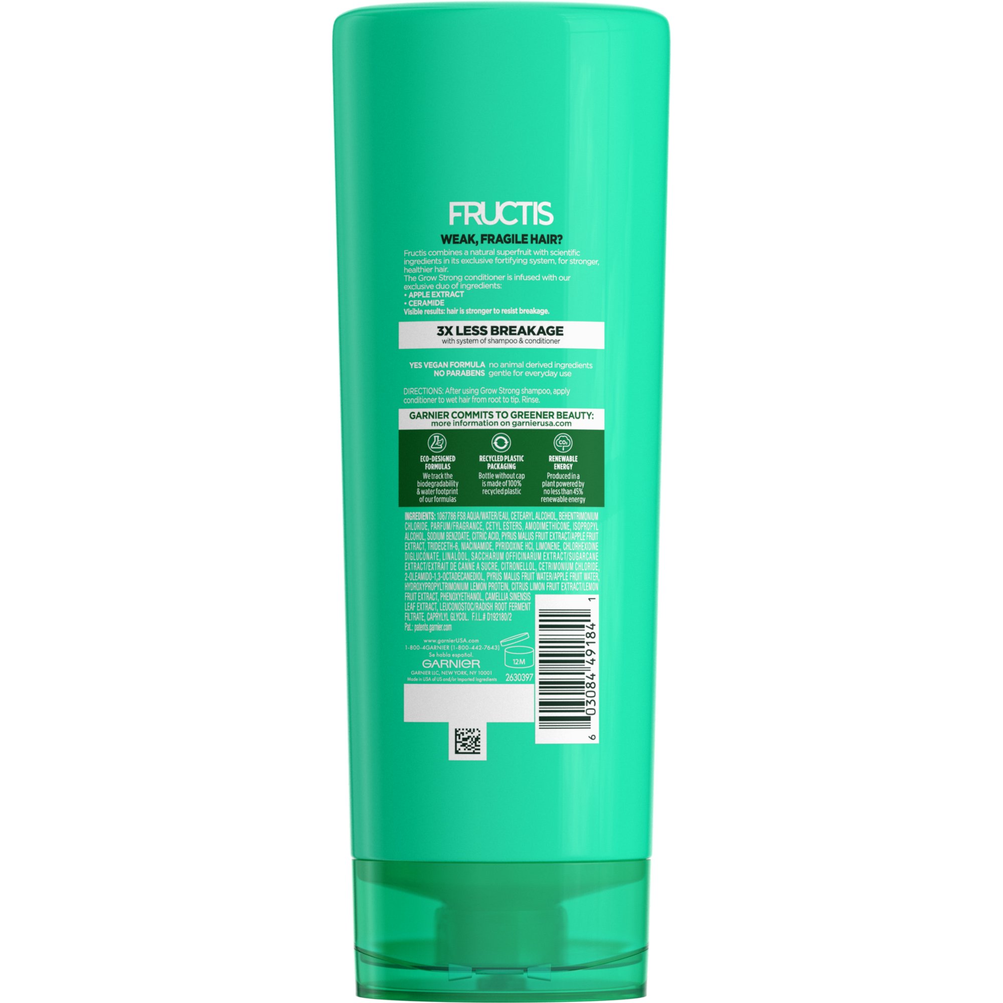 Garnier Fructis Grow Strong Conditioner, For Stronger, Healthier, Shinier Hair, 12 fl oz - Image 3