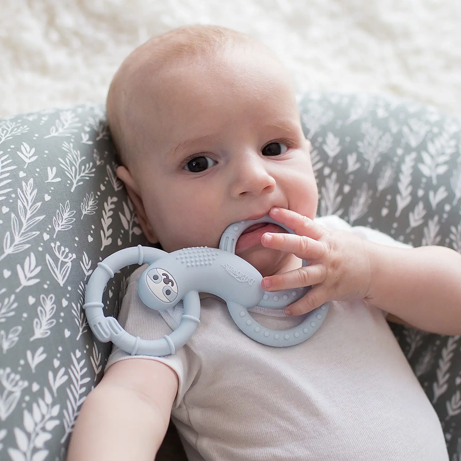 Dr. Brown's Flexees Sloth Teether for Infant & Baby, Blue, 100% Silicone, BPA Free, 3m+ - Image 5