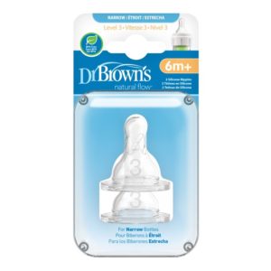 Dr. Brown's Level 3 Silicone Narrow Nipple, 2-pack