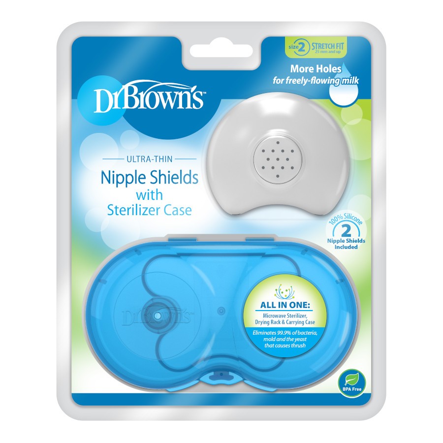 Dr. Brown’s™ Nipple Shields with Sterilizing Case, Size 2
