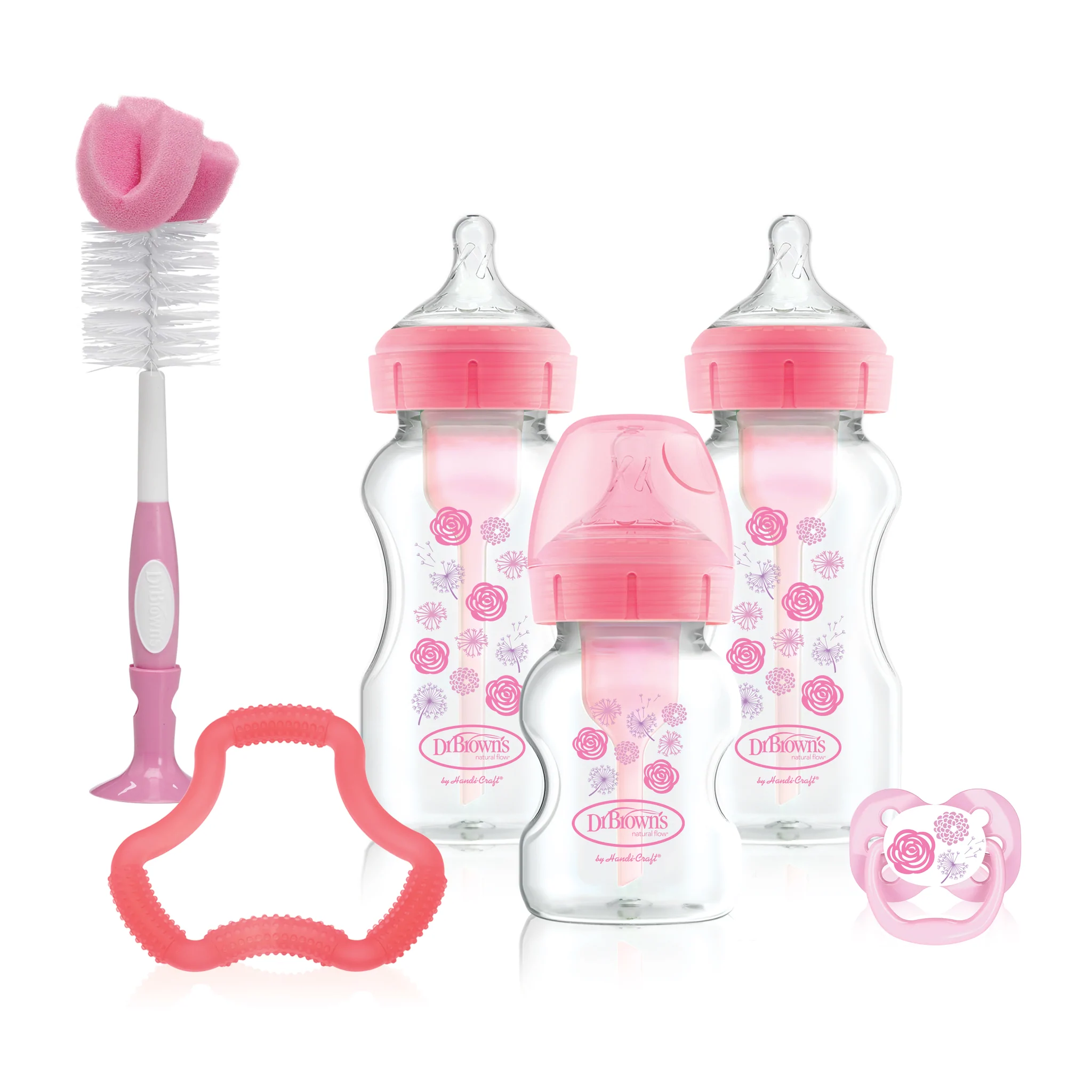 Dr Brown's Options+ Anti-Colic Baby Bottles Gift Set, Pink WB03601- ESX - Image 3