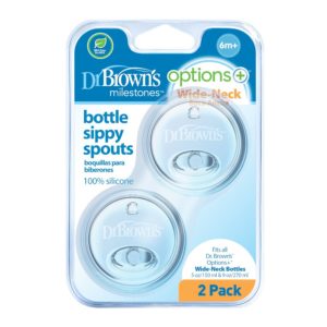 Dr. Brown’s Milestones™ Options+™ Baby Bottle Sippy Spout, Wide-Neck, 2 PK