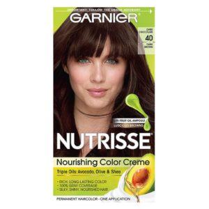 Garnier Nutrisse Nourishing Hair Color Creme, Dark Brown 40 (Dark Chocolate)