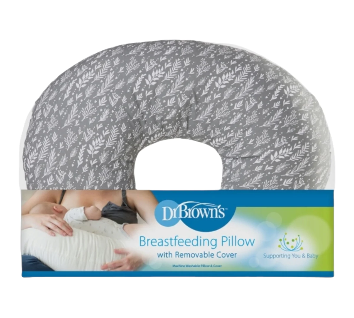 Dr. Browns - Breastfeeding Pillow W/ Cover - Grey