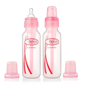 Dr Browns Natural Flow Options 2pk 8oz Narrow Bottles - Pink