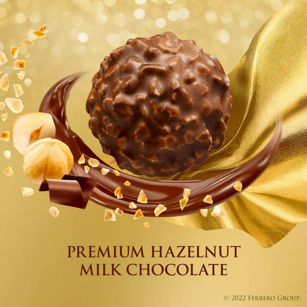 Ferrero Rocher, Premium Gourmet Milk Chocolate Hazelnut, Individually Wrapped Candy for Gifting, 1.3 oz - Image 4