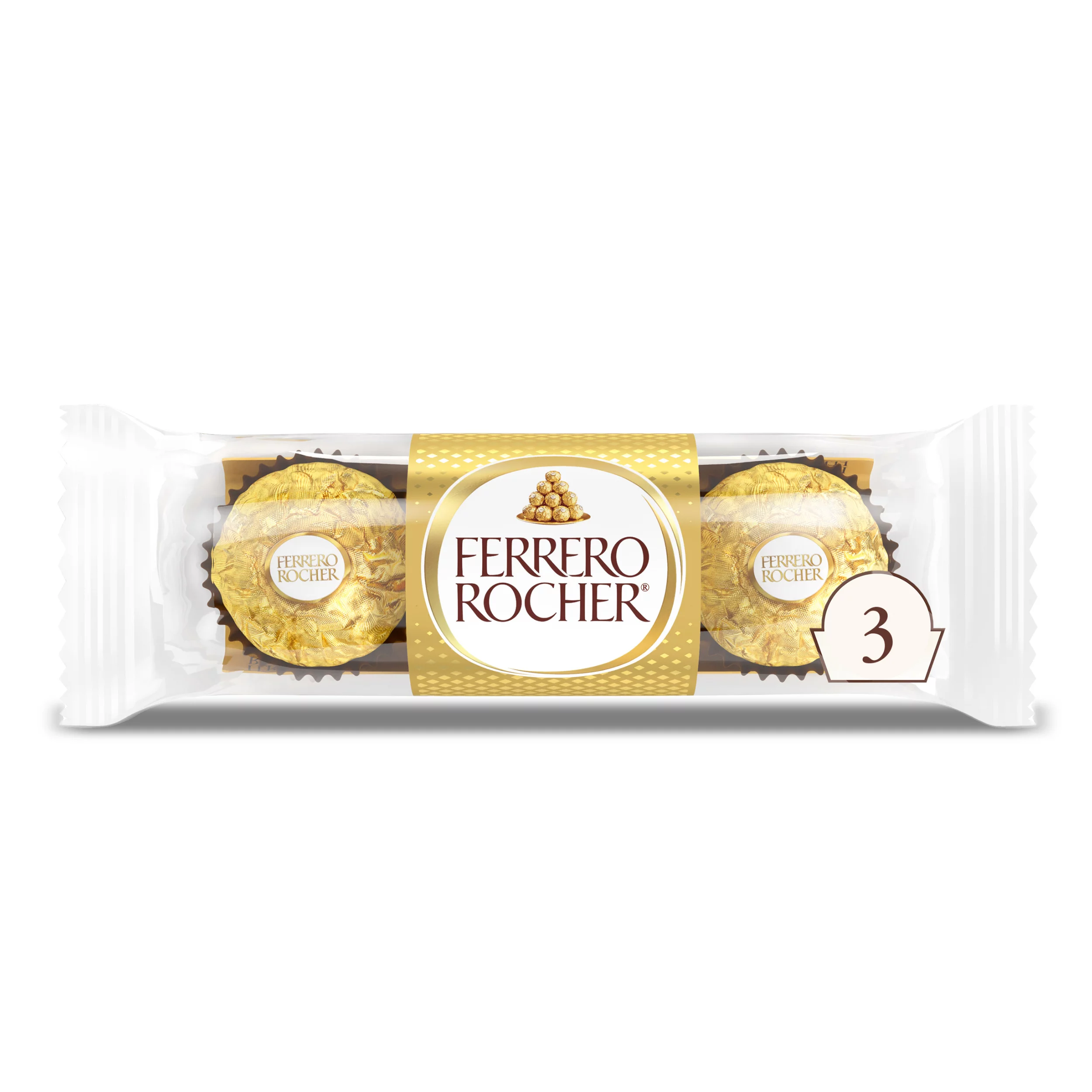 Ferrero Rocher, Premium Gourmet Milk Chocolate Hazelnut, Individually Wrapped Candy for Gifting, 1.3 oz