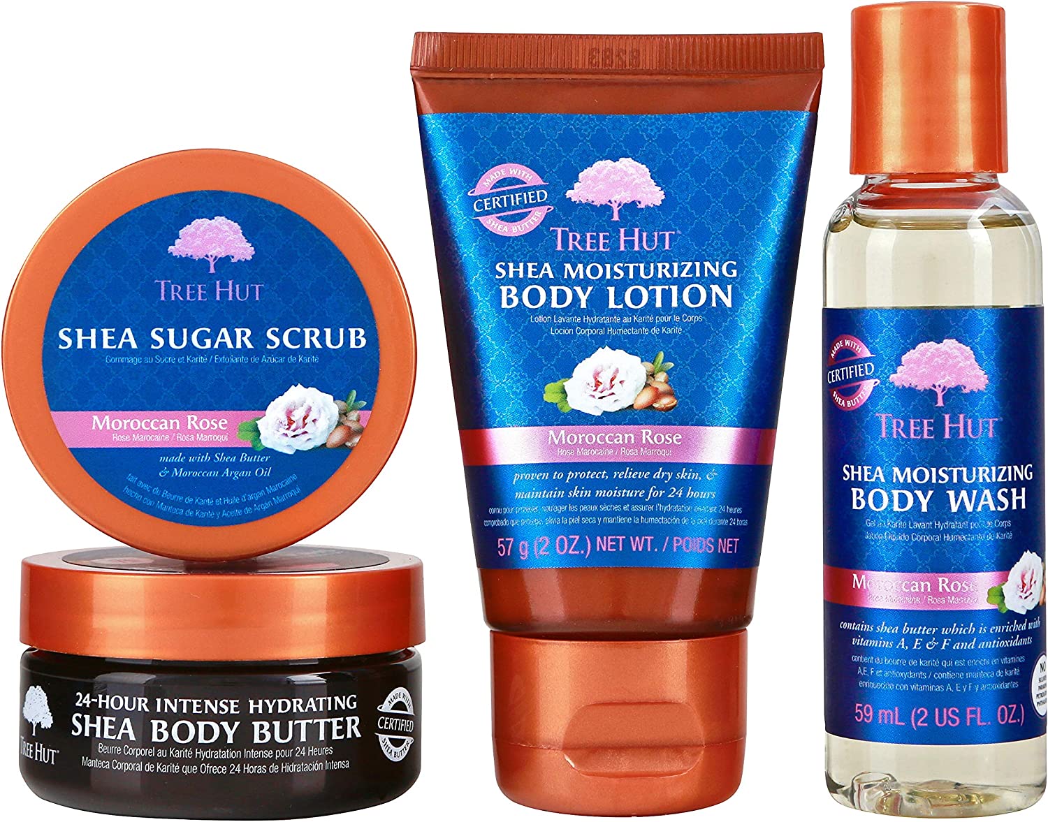 Tree Hut Essential Travel Kit, Moroccan Rose, 4 Items in One Bag, for Nourishing Essential Body Care on The Go! - Image 4