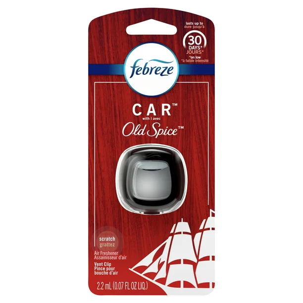 Febreze Car Odor Eliminating Air Freshener, Old Spice Scent, 1 Count
