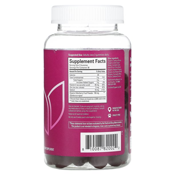 Hyland's Organic Elderberry Plus Gummies, Natural Berry, 60 Vegan Gummies - Image 3