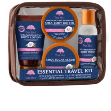 Tree Hut Essential Travel Kit, Moroccan Rose, 4 Items in One Bag, for Nourishing Essential Body Care on The Go! - Image 2