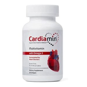 Cardiamin Heart Health and General Wellness Multivitamins + Omega 3, 60 Softgels