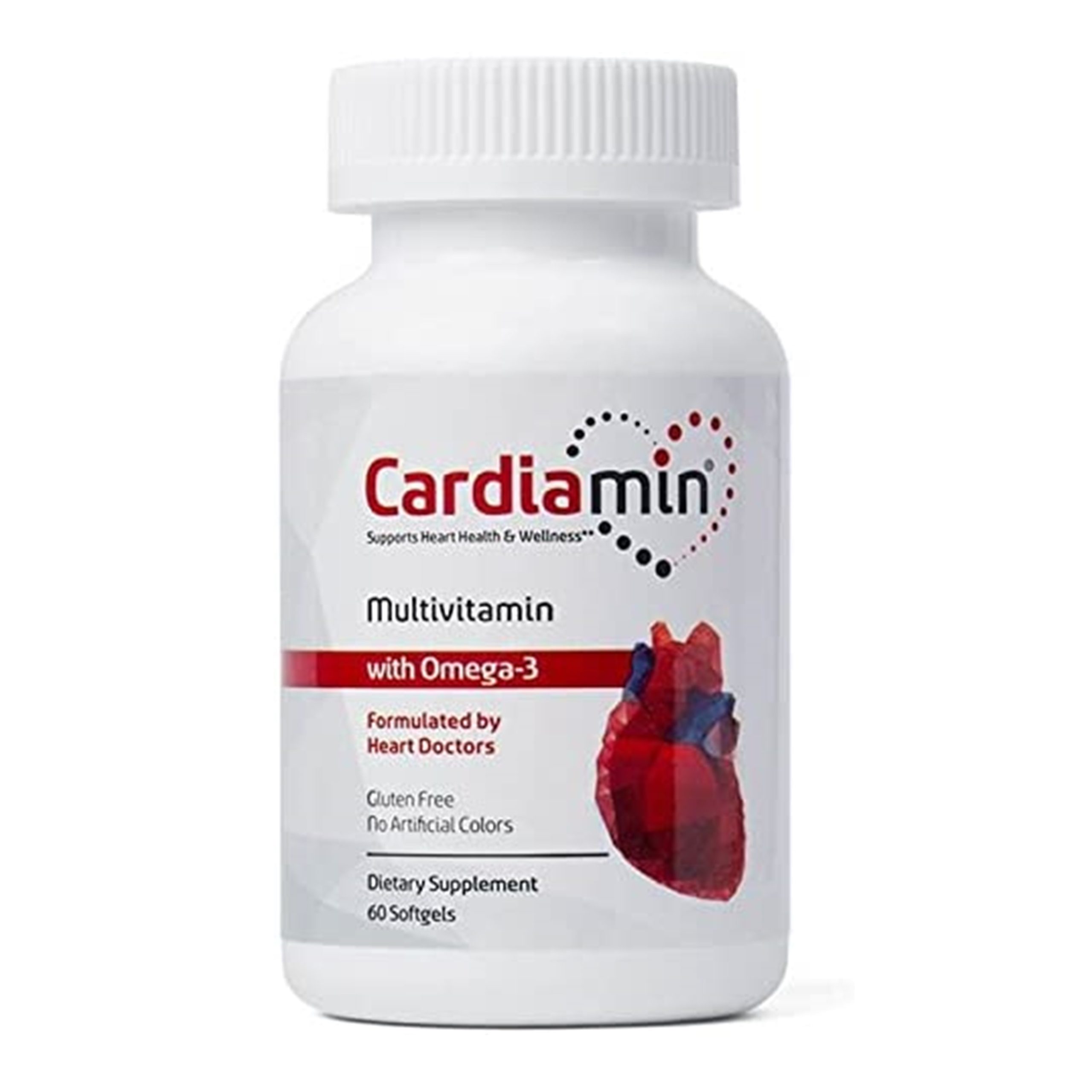 Cardiamin Heart Health and General Wellness Multivitamins + Omega 3, 60 Softgels