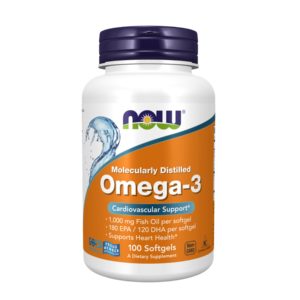 NOW Omega-3, Molecularly Distilled Softgels, 100ct
