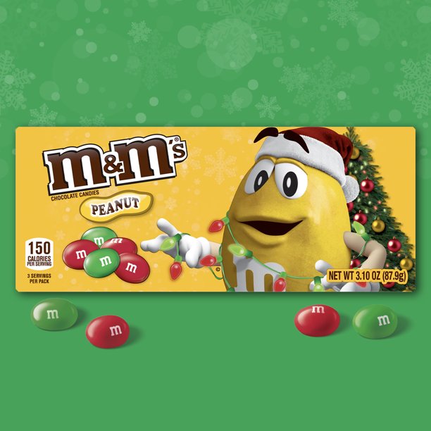 M&M's Holiday Peanut Milk Chocolate Christmas Candy Box - 3.1oz Box - ONLINE ONLY* - Image 3