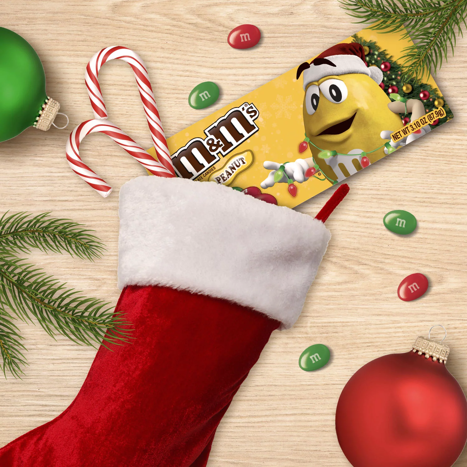 M&M's Holiday Peanut Milk Chocolate Christmas Candy Box - 3.1oz Box - ONLINE ONLY* - Image 4